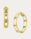 Jennifer Demoro Women's Blue Full Sundown Hoop Earrings 18k Gold In Blue
