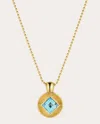 Jennifer Demoro Women's Jumbo Stardust 18k Gold Blue Topaz Pendant Necklace In Blue