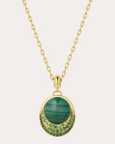 Jennifer Demoro Women's Color Wave Malachite Pendant Necklace 18k Gold In Green