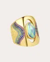 Jennifer Demoro Women's Color Wave Mood Ring 18k Gold In Multicolor