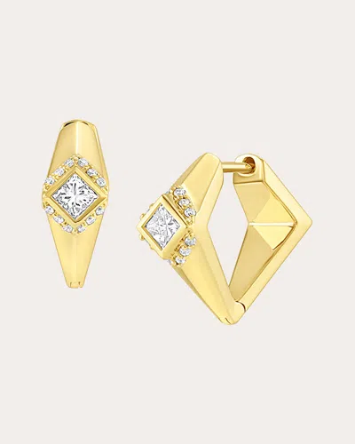 Jennifer Demoro Women's Sunna Edge 18k Gold Diamond Hoop Earrings