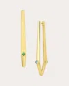 Jennifer Demoro Women's Orli Hinged Earrings Emerald & Blue Topaz In Blue/green