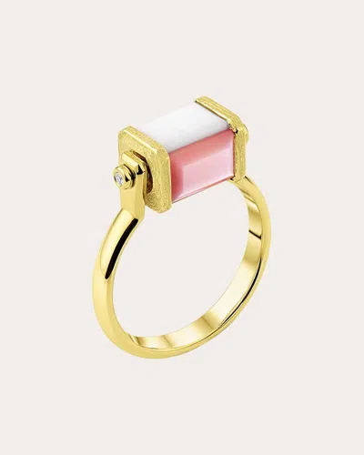 Jennifer Demoro Women's Chroma Illusion 18k Gold Multi-stone Spinner Ring In Pink
