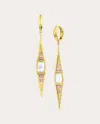 Jennifer Demoro Women's Pink Hinged Swing Drop Earrings 18k Gold In Pink