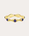 Jennifer Demoro Women's So Wavy 18k Gold Lapis Lazuli Stackable Ring