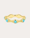 Jennifer Demoro Women's So Wavy 18k Gold Turquoise Stackable Ring