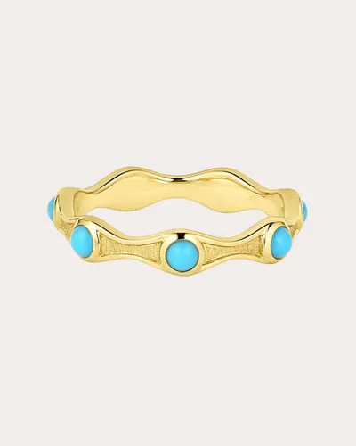 Jennifer Demoro Women's So Wavy 18k Gold Turquoise Stackable Ring In Blue