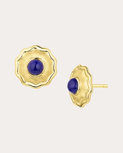 Jennifer Demoro Women's So Wavy Lapis Lazuli Stud Earrings 18k Gold