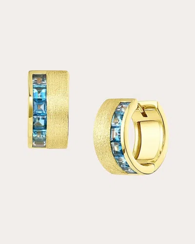 Jennifer Demoro Women's Solara 18k Gold Topaz Hoop Earrings In Blue