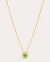 Jennifer Demoro Women's Stardust Emerald Round Pendant Necklace 18k Gold In Green