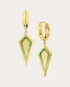 Jennifer Demoro Women's Stardust 18k Gold Tsavorite Earrings In Green
