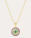 Jennifer Demoro Women's Thea 18k Gold Multi-stone Pendant Necklace In Multicolor