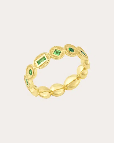 Jennifer Demoro Women's Tsavorite Bezel Eternity Ring 18k Gold In Green