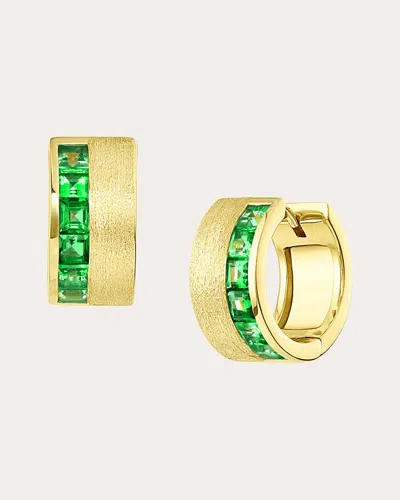 Jennifer Demoro Women's Solara 18k Gold Tsavorite Hoop Earrings In Green