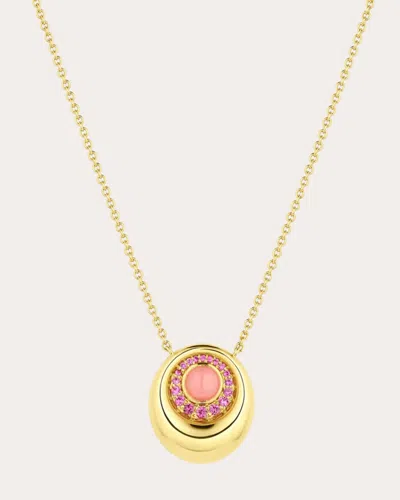 Jennifer Demoro Women's Wave 18k Gold Sapphire And Opal Pendant Necklace In Pink