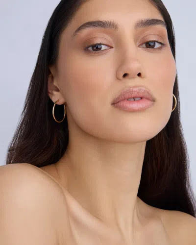 Jennifer Fisher 1" Thread Hoops In 14k Yellow Gold In Pattern