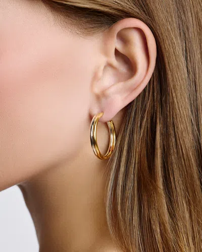Jennifer Fisher 1" Two Tone Thread Mini Hoops In Pattern
