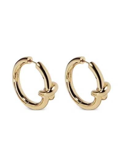 JENNIFER FISHER 10K YELLOW GOLD PLATED BABY KNOT HOOP EARRINGS