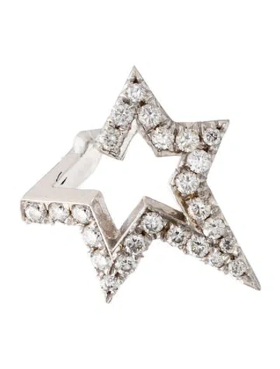 Pre-owned Jennifer Fisher 14k Diamond Pavé Large Star Single Stud Earrings In Multicolor