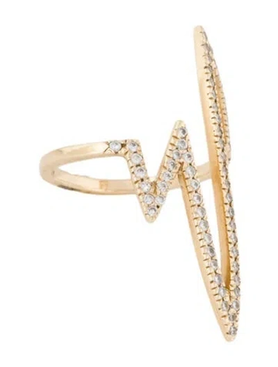 Pre-owned Jennifer Fisher 14k Diamond Pulse Bar Ring In Multi