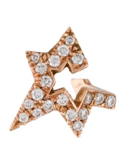Pre-owned Jennifer Fisher 14k Diamond Small Star Single Stud Earring In Multi