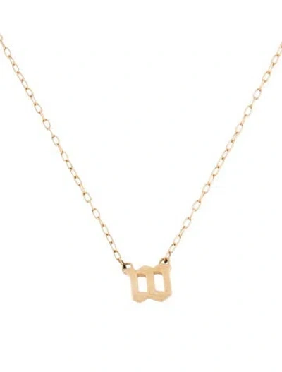 Pre-owned Jennifer Fisher 14k Lower Case Gothic Letter 'm' Pendant Necklace, 16" In Multi