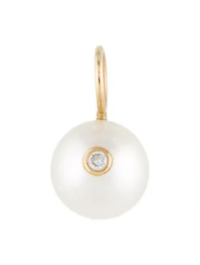 Pre-owned Jennifer Fisher 14k Pearl & Diamond Pendant, 0.75" In Multi