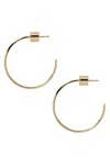 Jennifer Fisher 14k Yellow Gold Flat Thread Hoop Earrings In Gold