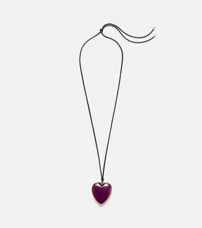 Jennifer Fisher 14kt Gold-plated And Leather Necklace With Quartz In Green