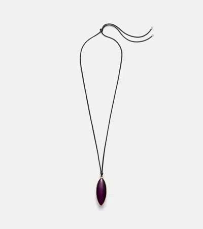 Jennifer Fisher 14kt Gold-plated And Leather Necklace With Quartz In Black