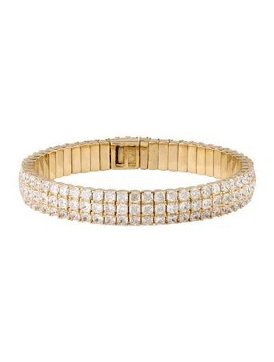 Pre-owned Jennifer Fisher 18k 2.15ctw Lab-grown Diamond Triple Flex Bangle, 6.75" In Multi