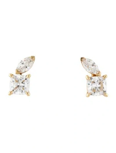 Pre-owned Jennifer Fisher 18k 2.62ctw Lab-grown Diamond Stud Earrings In Multicolor