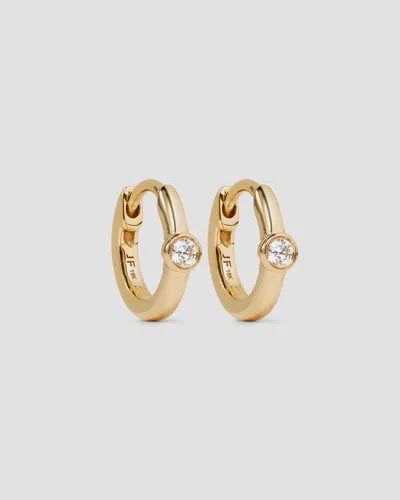Jennifer Fisher 18k Essential Single Stone Tiny Huggie In Gold
