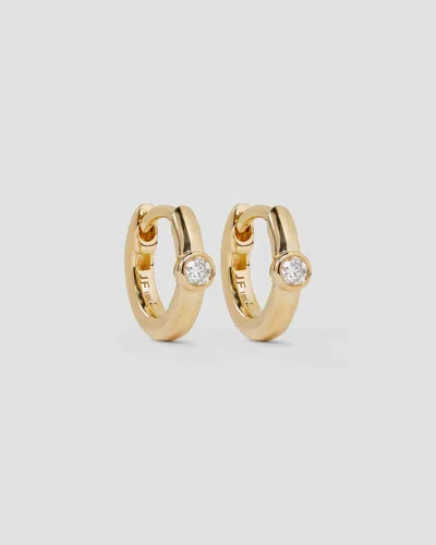 Jennifer Fisher 18k Essential Single Stone Tiny Huggie In Gold