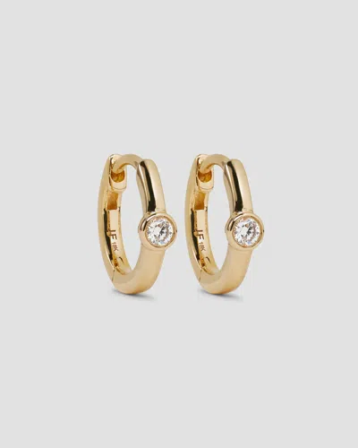 Jennifer Fisher 18k Essential Single Stone Tiny Huggie In Gold