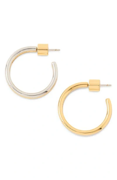 Jennifer Fisher 2-tone Thread Hoop Earrings In Gold