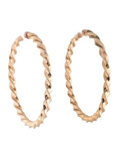 Pre-owned Jennifer Fisher 3.5" Twisted Lilly Hoops In Multicolor