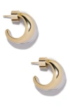 Jennifer Fisher Chavez Micro Huggie Hoop Earrings In Two Tone