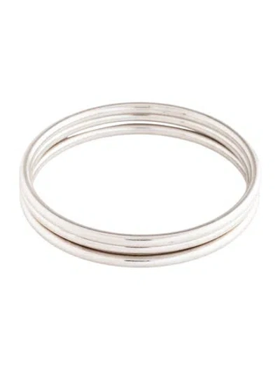 Pre-owned Jennifer Fisher Classic Cylinder 3-piece Bangle Set, 7.75" In Multi