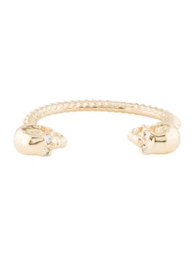 Pre-owned Jennifer Fisher Crystal Double Skull Cuff, 6.75" In Multi