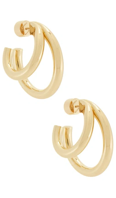 Jennifer Fisher Double Lilly Micro Huggies In Metallic Gold