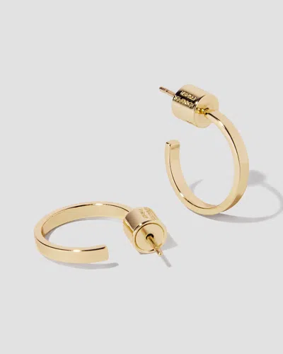 Jennifer Fisher Flat Thread Huggies In Gold