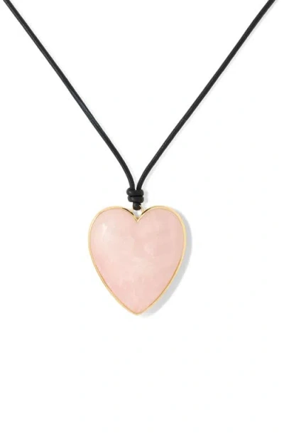 Jennifer Fisher Semi-precious Heart Leather Cord Necklace In Multi