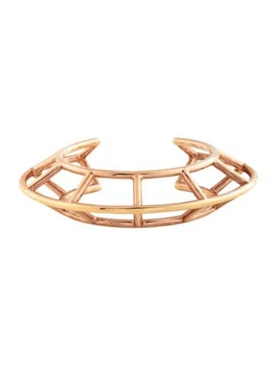 Pre-owned Jennifer Fisher Hollow Cuff Bracelet, 5.5" In Multicolor