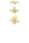 Jennifer Fisher Knot Ring Set Of 3 In Yellow Gold