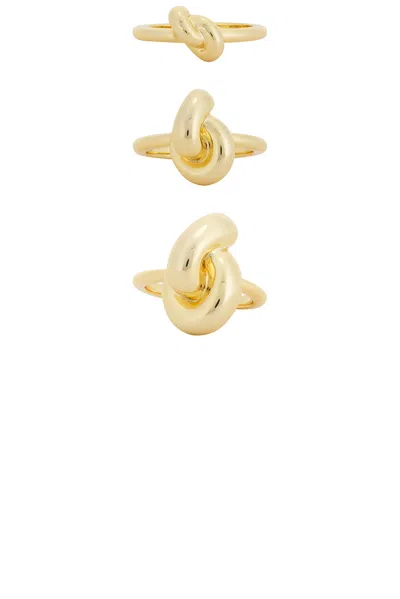 Jennifer Fisher Knot Ring Set Of 3 In Yellow Gold