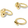 Jennifer Fisher Knot Set Of 3 Rings In Yellow Gold