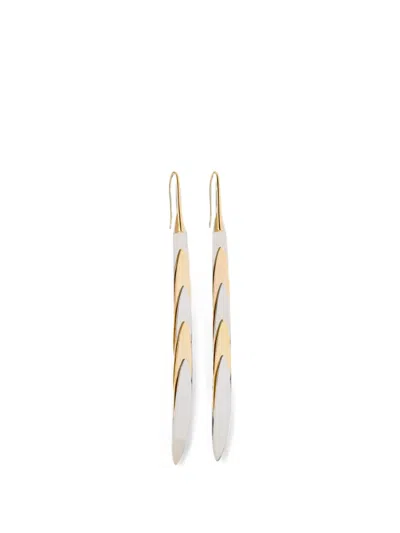 Jennifer Fisher Long Feather Drop Earrings In Gold