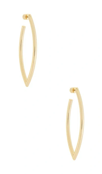 Jennifer Fisher Medium Feather Hoop Earrings In Metallic Gold
