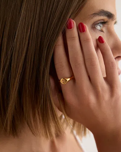 Jennifer Fisher Mini Gothic Letter Signet Ring A-n In Gold